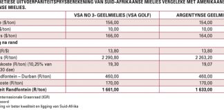 Die waardebepaling van mielies in die internasionale konteks