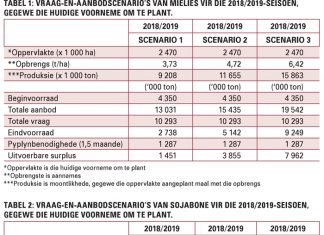 Vraag-en-aanbodscenario’s gebaseer op die voorneme om te plant